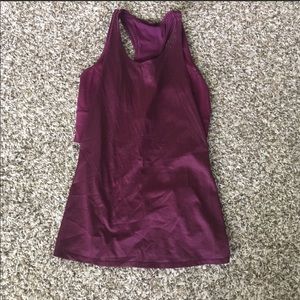 Lululemon 2 in 1 Purple Mesh Razorback Tank size 8